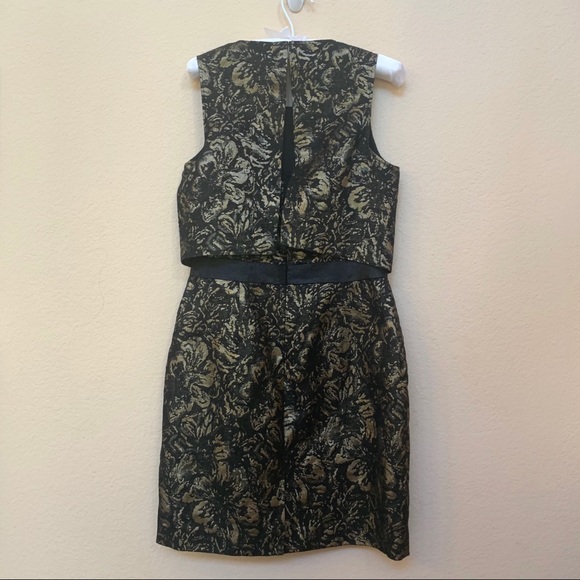 Cynthia Steffe Gold Floral Jacquard Popover Dress - Picture 8 of 14